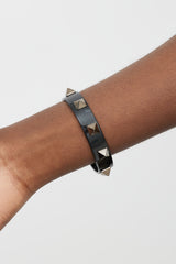 Valentino Black & Gunmetal Rockstud Bracelet