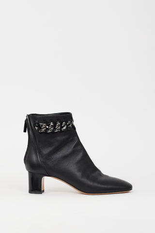 Valentino Black Leather & Chain Cutout Boot