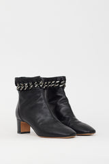 Valentino Black Leather & Chain Cutout Boot