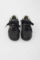 Valentino Black Leather Rockstud Sneaker