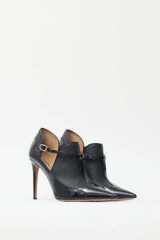 Valentino Black Cut Out Layered Bootie