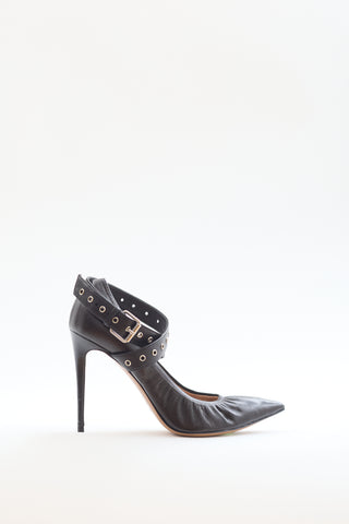 Valentino Black Leather Love Latch Pump