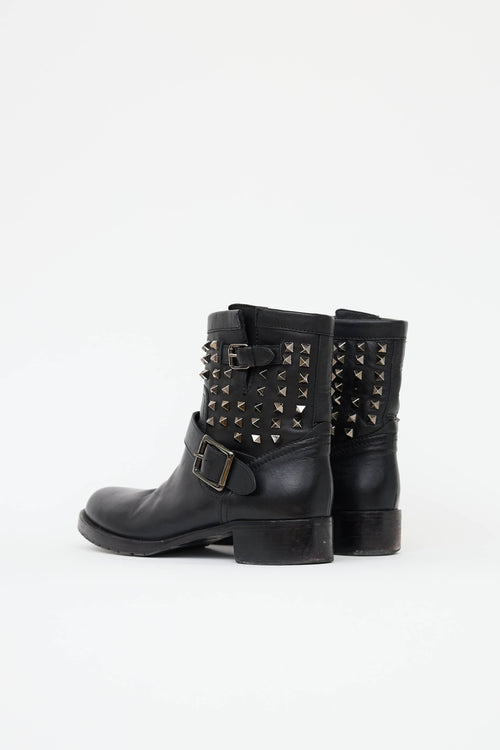 Valentino Rockstud Moto Ankle Boot