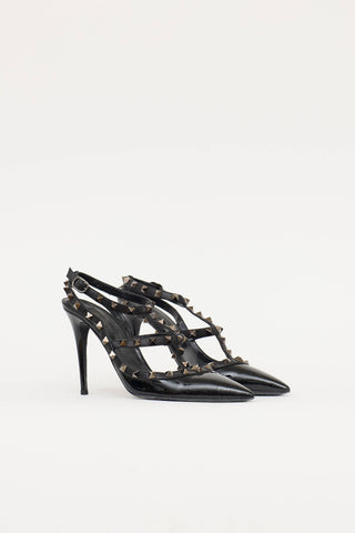 Valentino Patent Rockstud Cage Pump