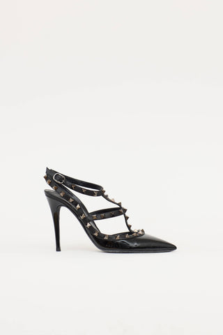 Valentino Patent Rockstud Cage Pump