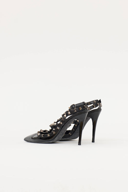Valentino Patent Rockstud Cage Pump
