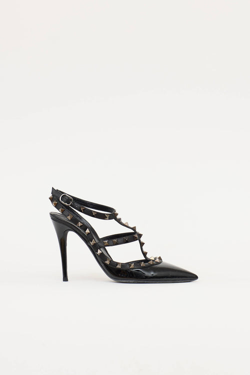 Valentino Patent Rockstud Cage Pump