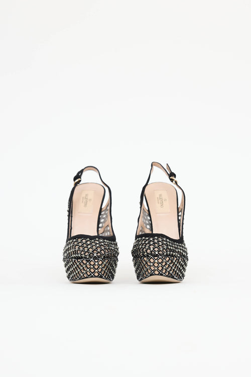 Valentino Crystal Mesh Strass Pump