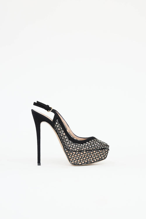 Valentino Crystal Mesh Strass Pump