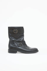 Valentino Leather Moto Ankle Boot