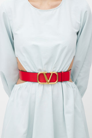 Valentino Black & Gold Reversible VLogo Belt