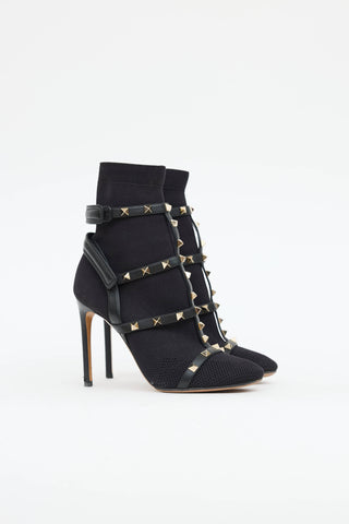 Valentino Rockstud Caged Sock Booties