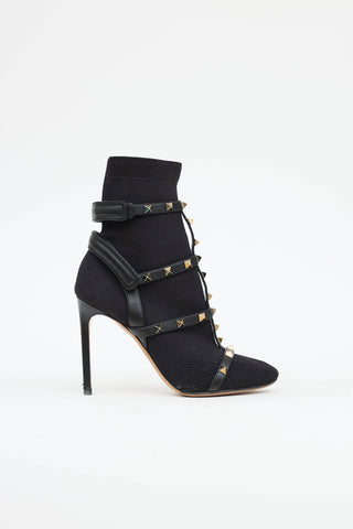 Valentino Rockstud Caged Sock Booties