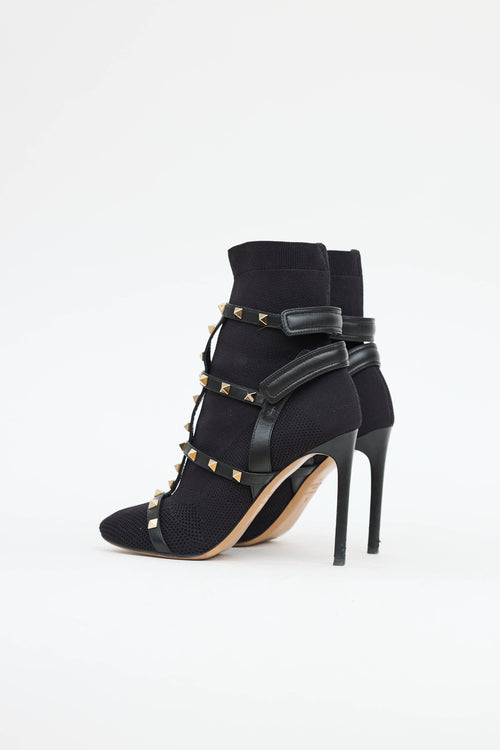 Valentino Rockstud Caged Sock Booties