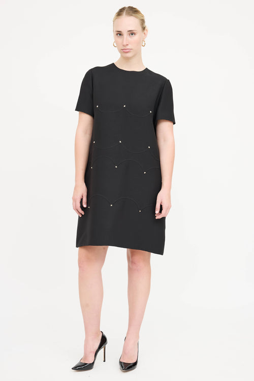 Valentino Rockstud Short Sleeve Dress
