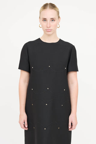 Valentino Rockstud Short Sleeve Dress