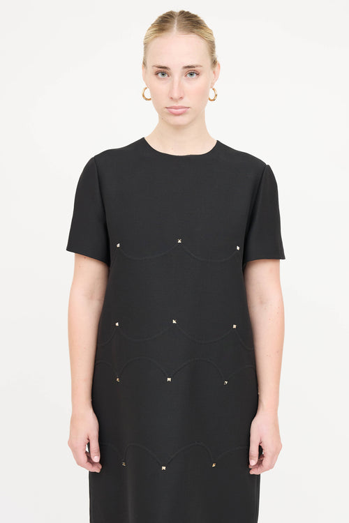 Valentino Rockstud Short Sleeve Dress
