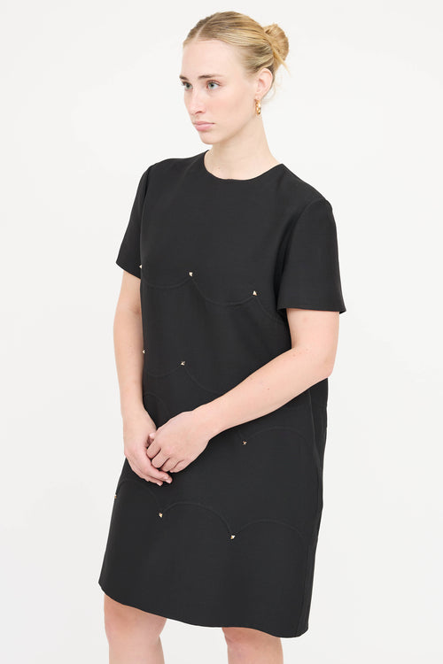 Valentino Rockstud Short Sleeve Dress