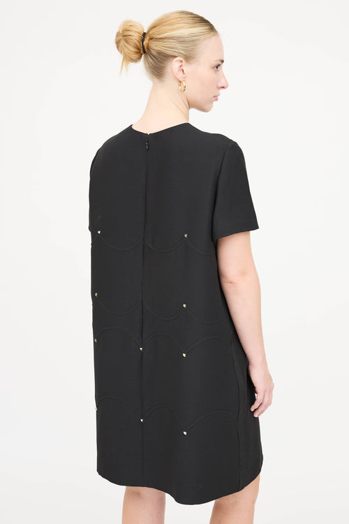 Valentino Rockstud Short Sleeve Dress