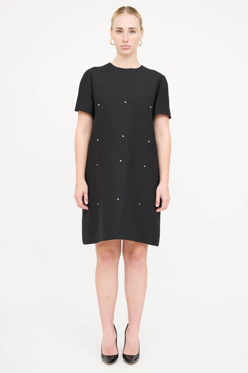 Valentino Rockstud Short Sleeve Dress