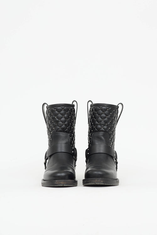Valentino Quilted Rockstud Ankle Boot
