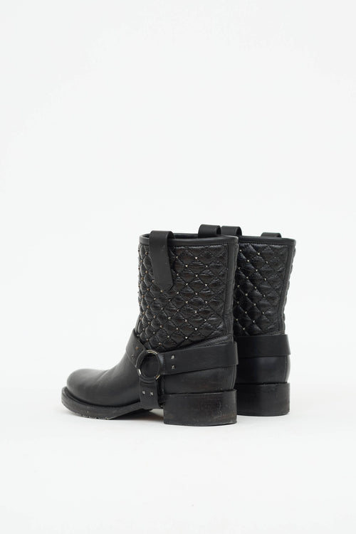 Valentino Quilted Rockstud Ankle Boot