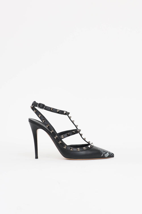 Valentino Rose Rockstud Pump