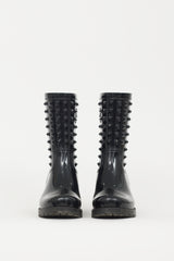 Valentino Black Rubber Garavani Rockstud Rain Boot