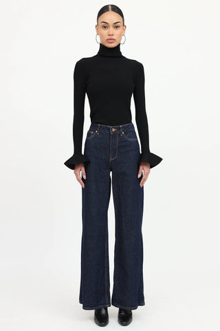 Turtleneck Ribbed Top