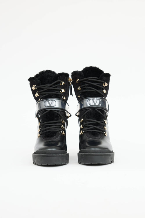 Valentino Shearling Platform Boot