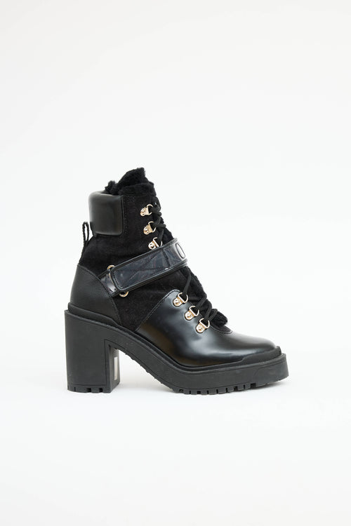 Valentino Shearling Platform Boot