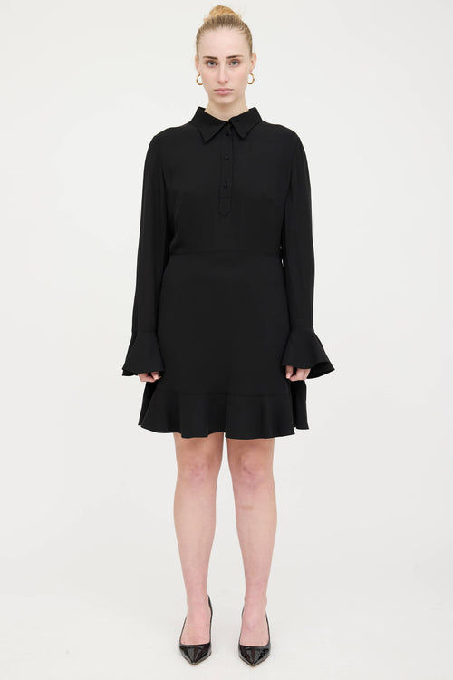 Valentino Silk Ruffle Trim Dress