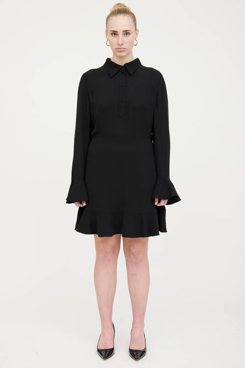 Valentino Silk Ruffle Trim Dress