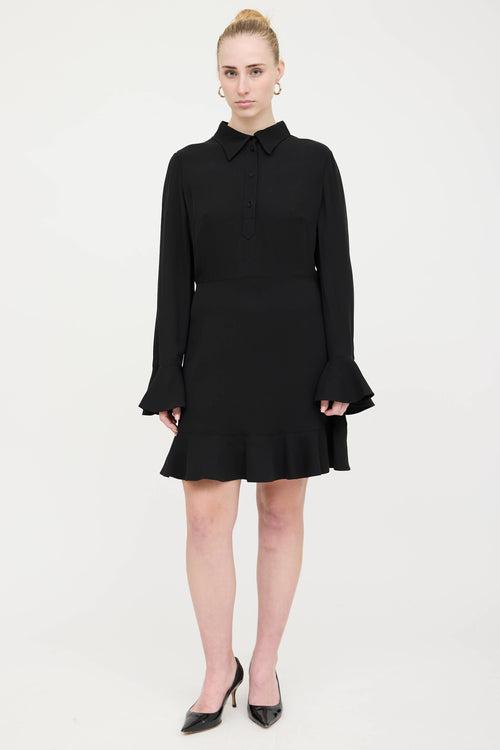 Valentino Silk Ruffle Trim Dress