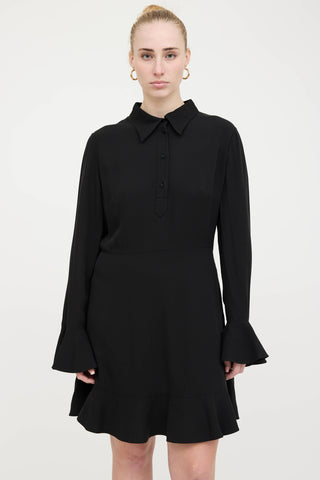 Valentino Silk Ruffle Trim Dress