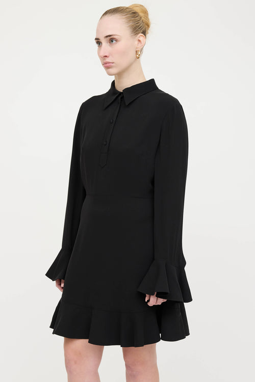 Valentino Silk Ruffle Trim Dress