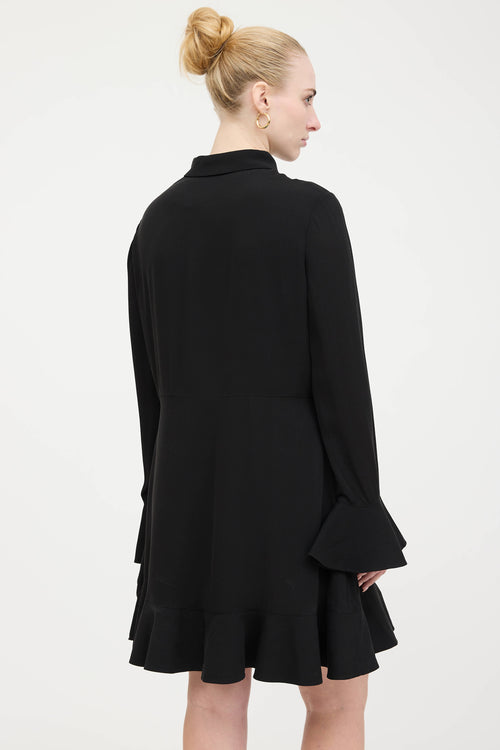 Valentino Silk Ruffle Trim Dress