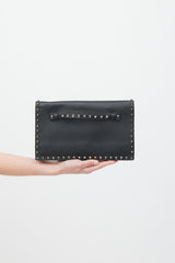 Valentino Black & Silver Rockstud Clutch