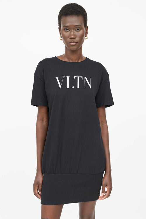 Valentino Text Mini Shirt Dress