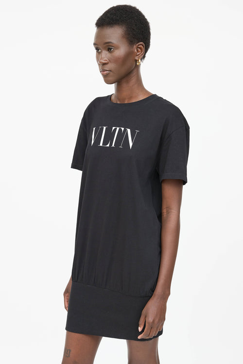 Valentino Text Mini Shirt Dress