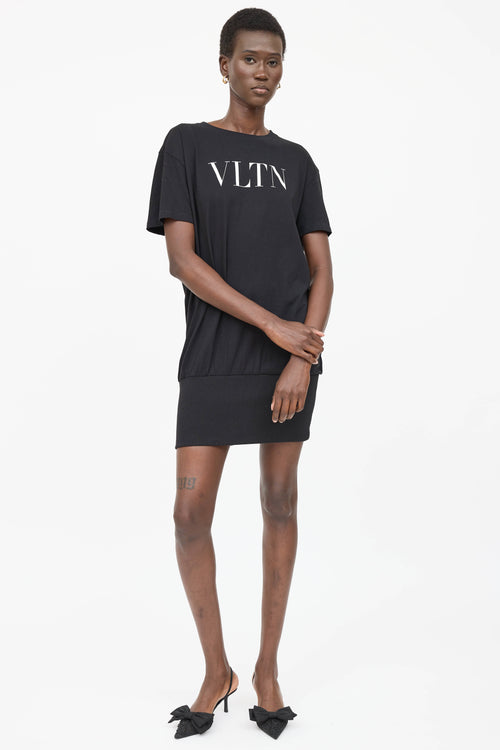 Valentino Text Mini Shirt Dress