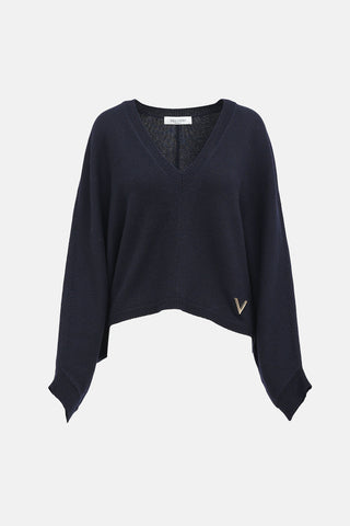 Valentino Cashmere Knit V-Neck Sweater