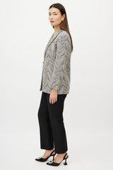 Valentino Black & White Chevron Striped Blazer
