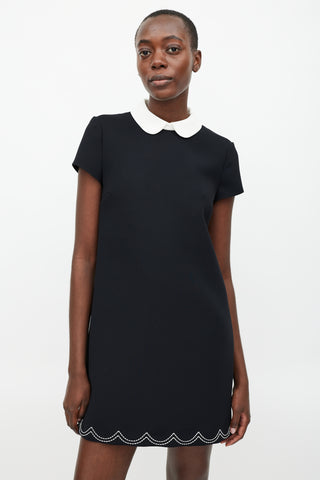 Valentino Black & White Round Collar Dress