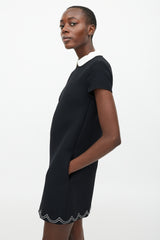 Valentino Black & White Round Collar Dress