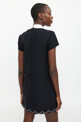 Valentino Black & White Round Collar Dress