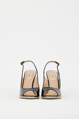 Valentino Black & Gold Patent Leather Rockstud Heel