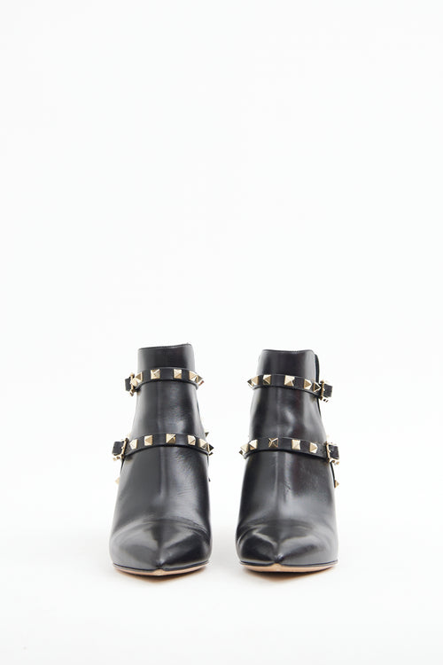 Valentino Black Rockstud Ankle Boot