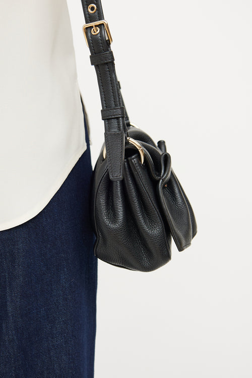 Valentino Black Gathered Shoulder Bag