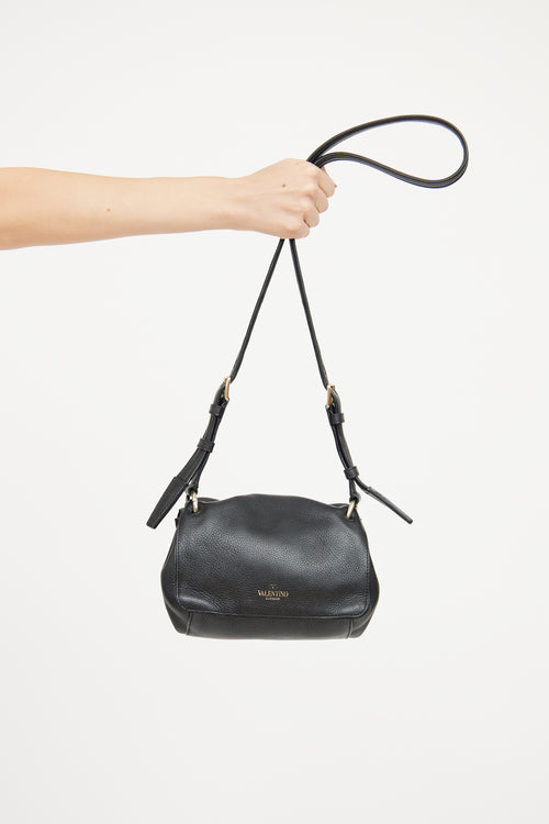 Valentino Black Gathered Shoulder Bag